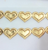 15mm gold heart ribbon